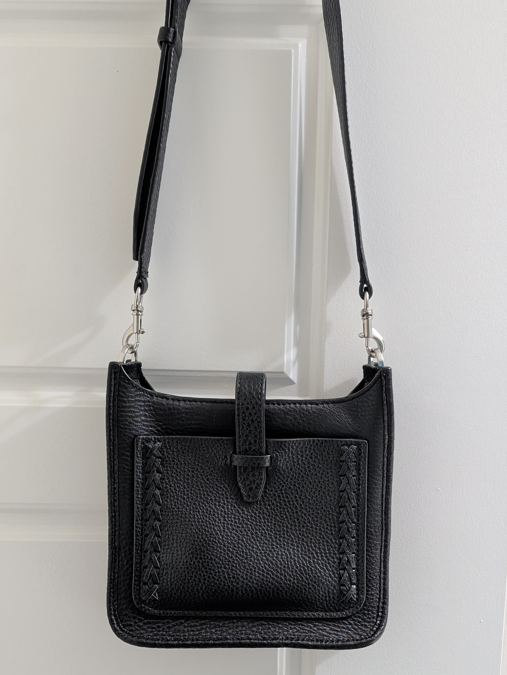 Rebecca Minkoff Black Women's Leather Crossbody Bag Square Feed Bag